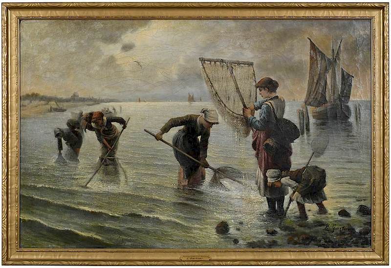 Appraisal: Louis Gartner German th th century Shrimp Fishers In Normandy