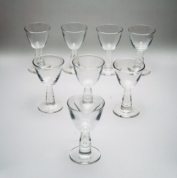 Appraisal: Set of eight Steuben wine glasses pattern having tapered stems