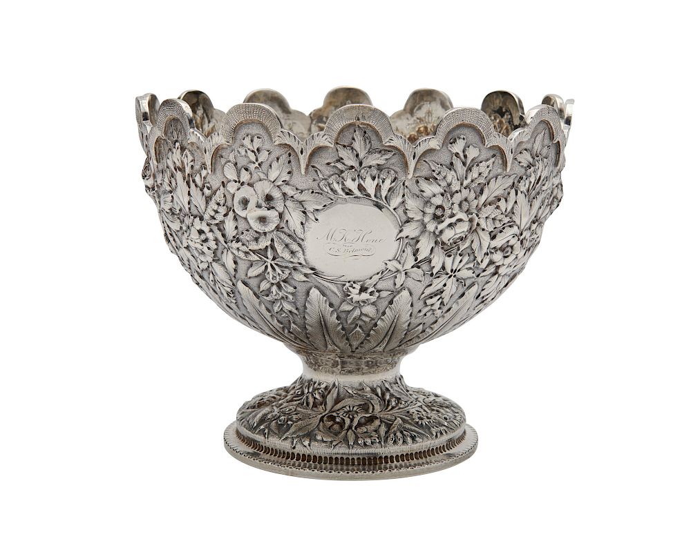 Appraisal: S KIRK SON Silver Repousse Monteith Bowl Philadelphia S KIRK