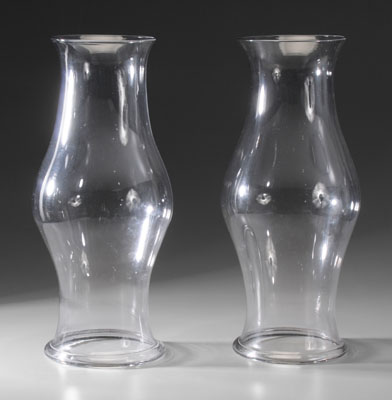 Appraisal: Fine Pair Blown Glass Hurricane Shades American or British th