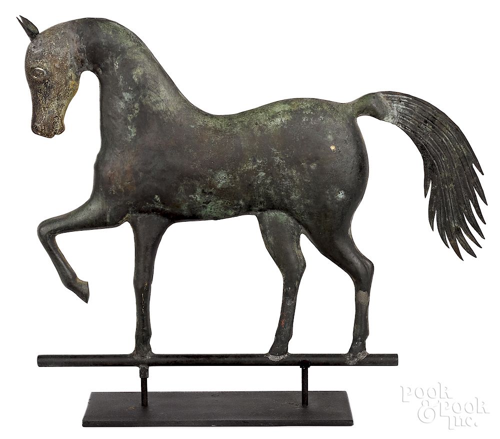 Appraisal: Swell bodied copper index horse weathervane Exclusive on Bidsquare Swell