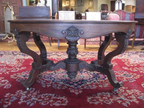 Appraisal: Renaissance Revival Mahogany Banquet Table oval when closed having a