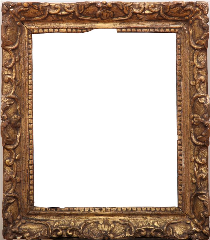 Appraisal: REGENC STYLE GILTWOOD PICTURE FRAME With beaded interior border within