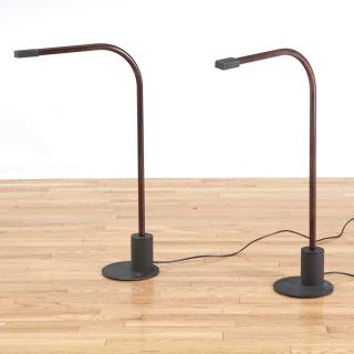 Appraisal: Pair Sonneman style anodized aluminum floor lamps Pair Sonneman style