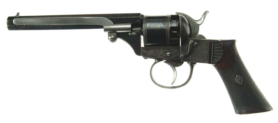 Appraisal: LARGE FRAME ENGRAVED BELGIAN REVOLVER WITH PRESENTATION WITH PRESENTATION A