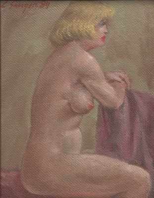 Appraisal: Clyde J Singer American - Nude seated profile of blonde