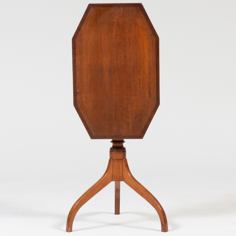 Appraisal: Federal Inlaid Mahogany Tilt-Top Candle Stand With a museum inventory