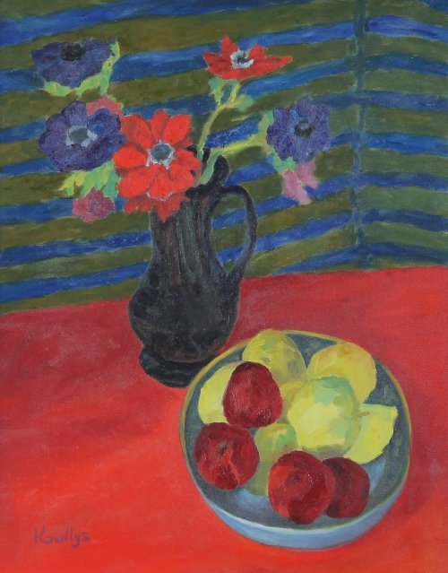 Appraisal: Eardley Knollys Still Life with a jug of flowers and