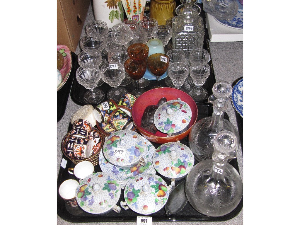 Appraisal: Lot comprising two trays of assorted ceramics and drinking glasses