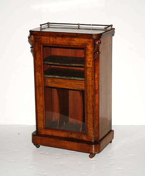 Appraisal: A Victorian inlaid walnut music cabinet height in width in