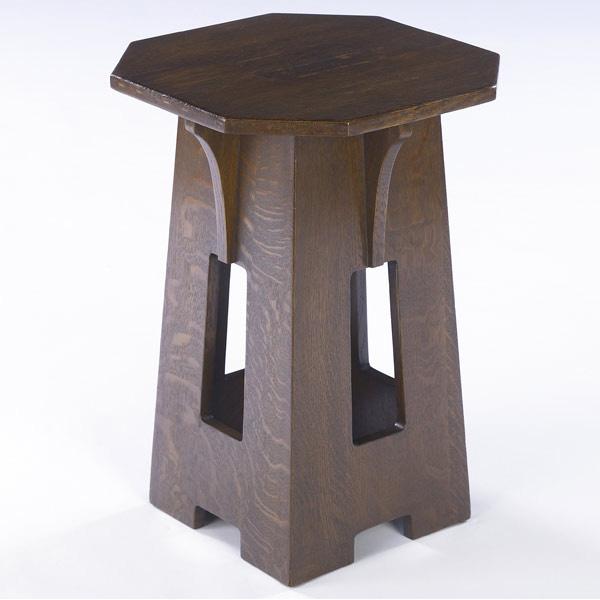 Appraisal: LIMBERT Lamp table no with an hexagonal top over a