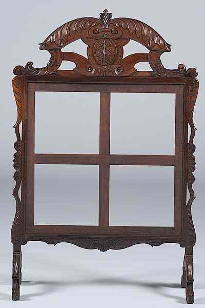 Appraisal: English Oak Firescreen England ca s A carved firescreen in