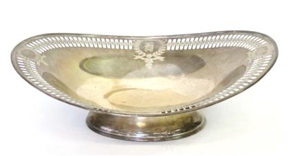 Appraisal: Sterling silver oval footed fruit bowl dominick haff ny th