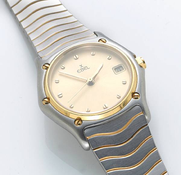 Appraisal: An k bicolor gold ladies wristwatch Ebel no and with