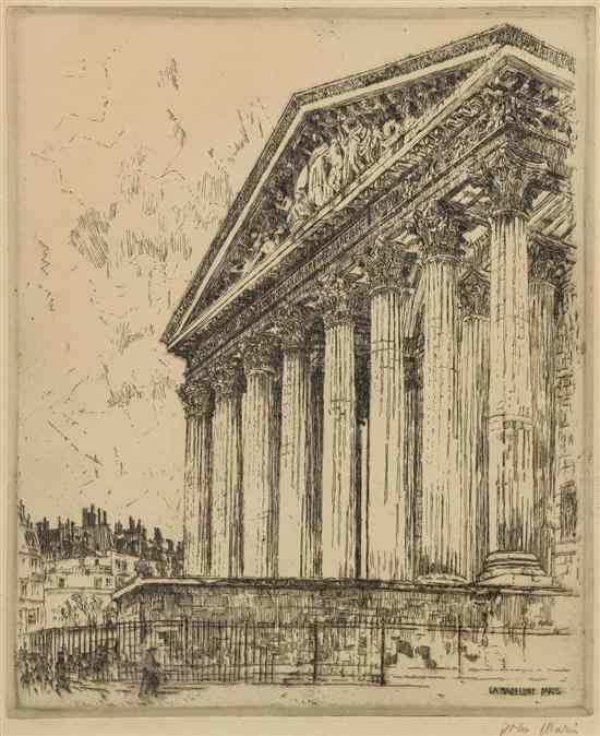 Appraisal: John Marin American - La Madeleine Paris etching signed John