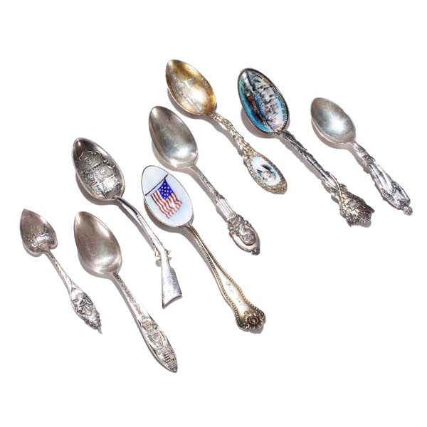 Appraisal: Lot of sterling Souvenir spoons patriotic Washington DC G A