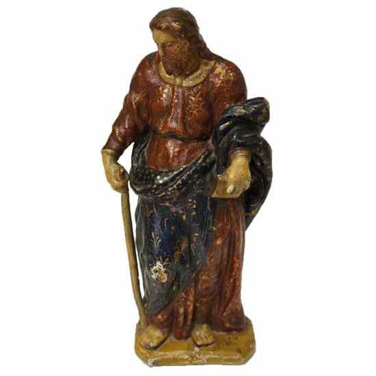 Appraisal: An Italian Carved Pine and Gesso Figure of a Saint