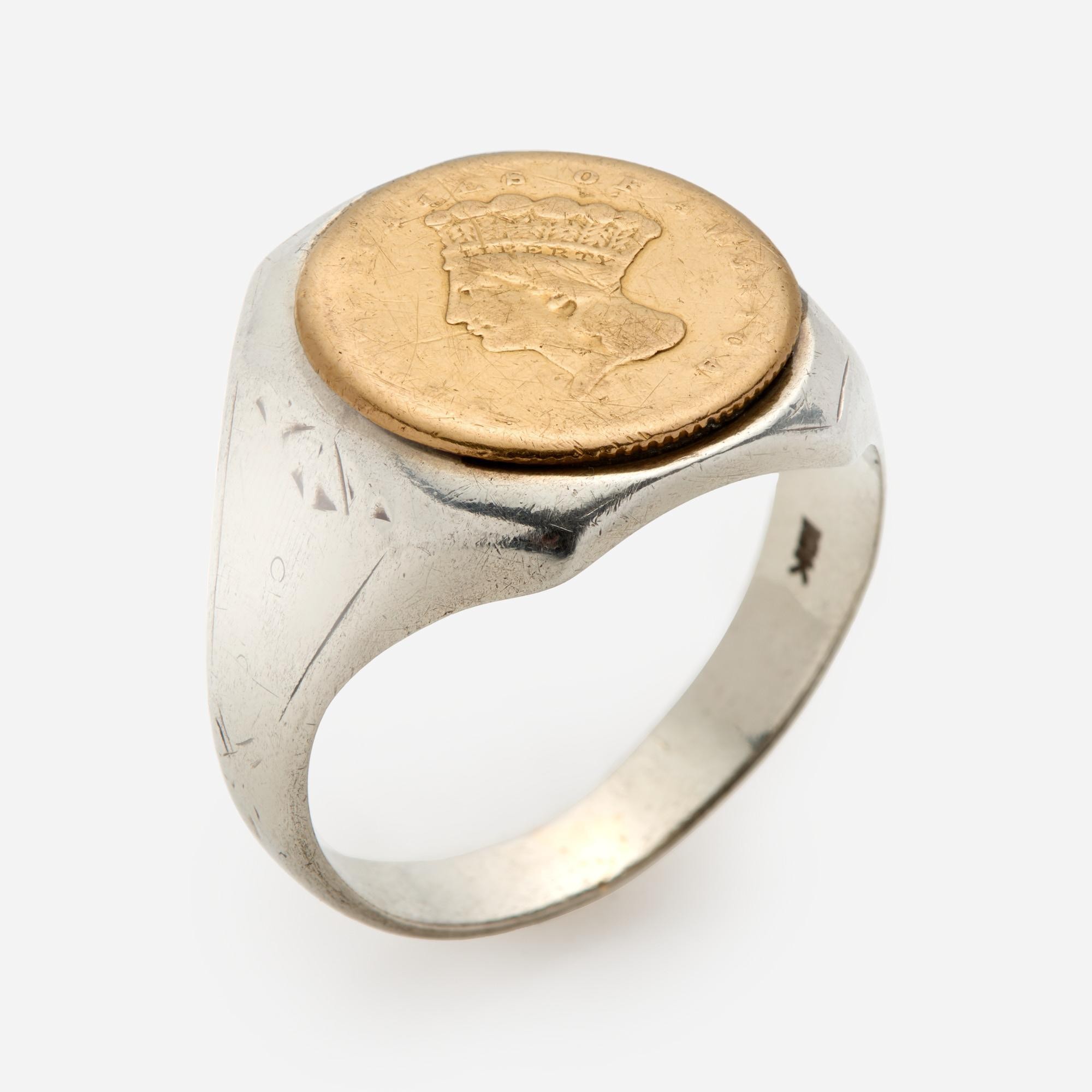 Appraisal: K RING WITH 'S GOLD COIN A 's US gold