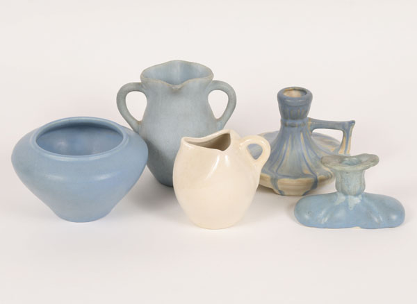 Appraisal: Lot of pieces Muncie Art Pottery with matte blue and