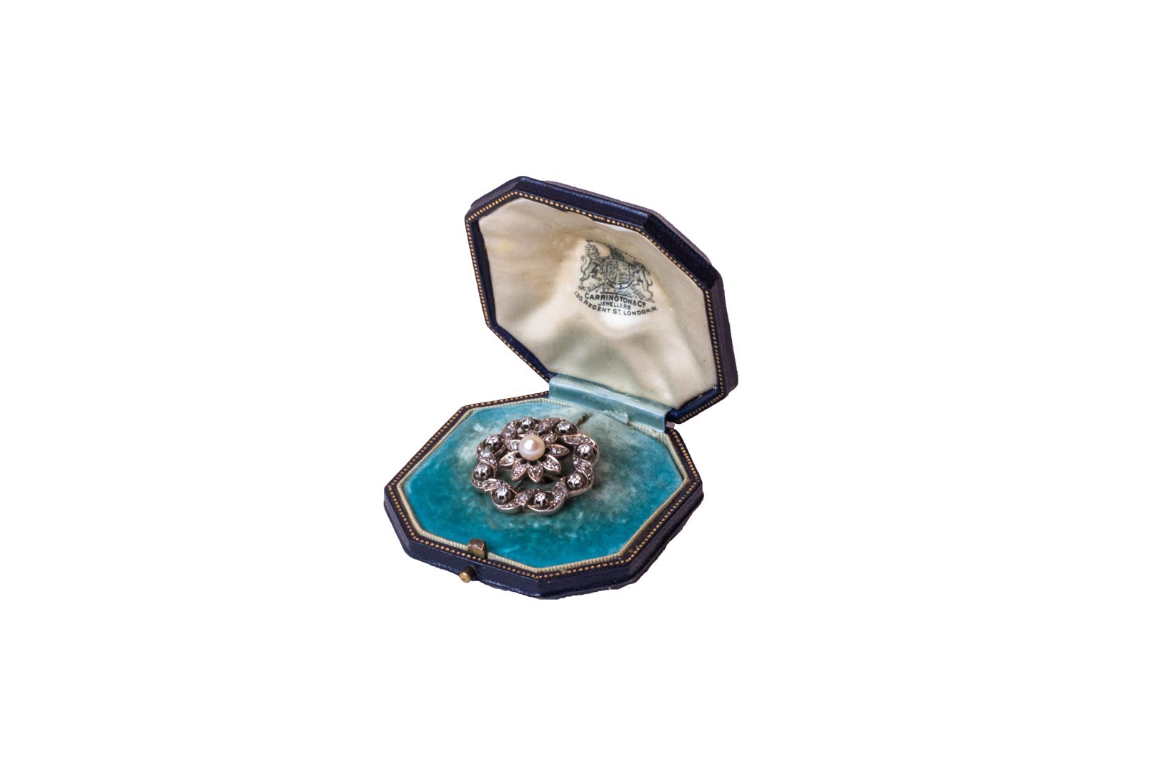 Appraisal: A diamond and cultured pearl set brooch in a shaped