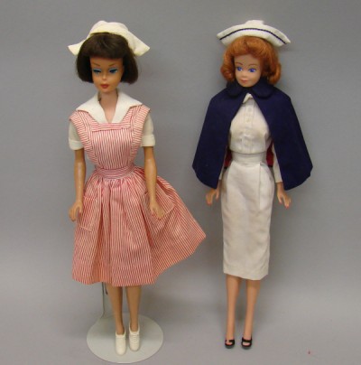 Appraisal: -Mattel Nurse dolls-Midge Barbie Redhead flip Midge is dressed in