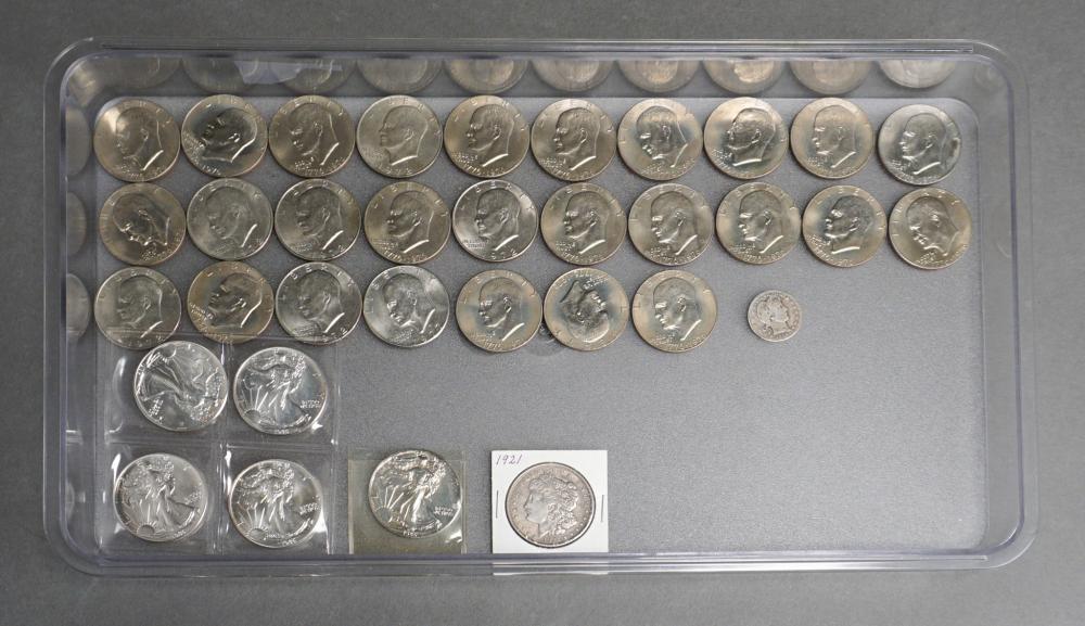 Appraisal: COLLECTION OF EISENHOWER DOLLARS MORGAN SILVER DOLLAR FIVE AMERICAN EAGLE