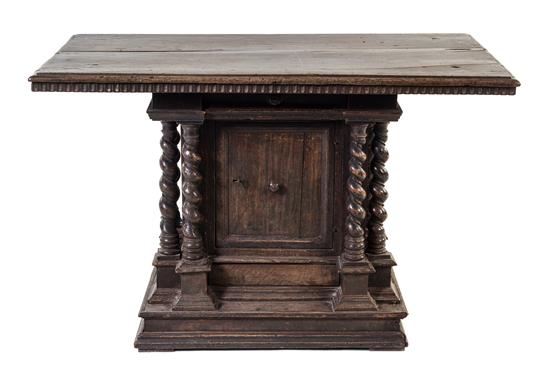 Appraisal: Sale Lot An Italian Baroque Walnut Table th century having