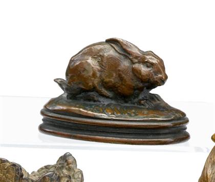 Appraisal: After Antoine-Louis Barye French - rabbit Bronze medium brown patina