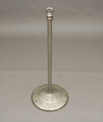 Appraisal: New York World's Fair Nickel-Plated Stanchion in in diam