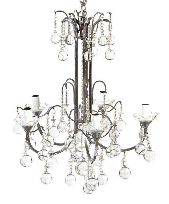 Appraisal: Sale Lot A Contemporary Six-Light Chandelier having a multi-part standard