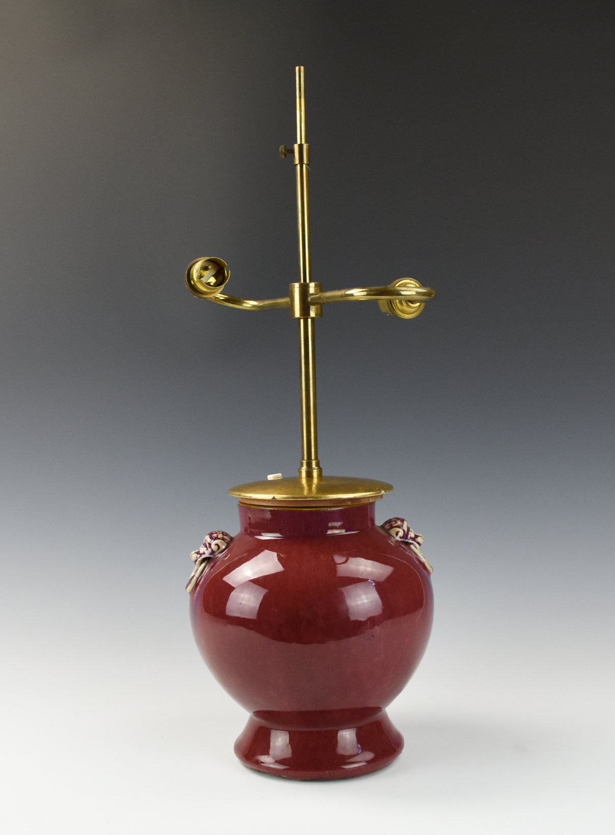 Appraisal: A CHINESE RED FLAMBE VASE MOL TH C A Chinese