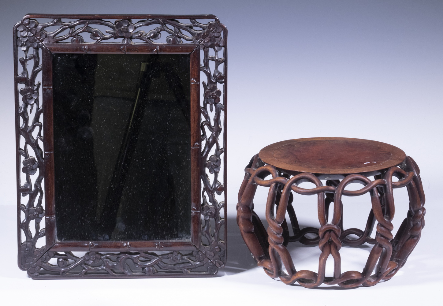 Appraisal: CHINESE CARVED ROSEWOOD ACCESSORIES Piece Rosewood Lot including Finely carved