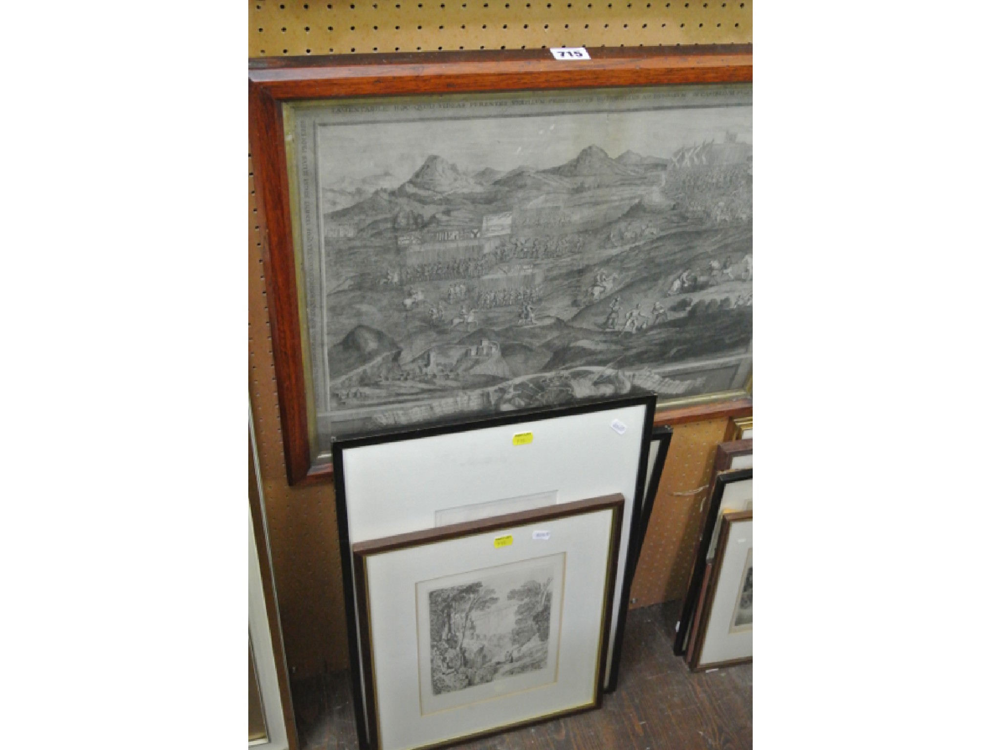 Appraisal: A mid th century black and white engraving showing the