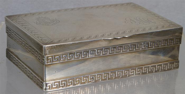 Appraisal: American coin silver engraved box with hinged lid by R