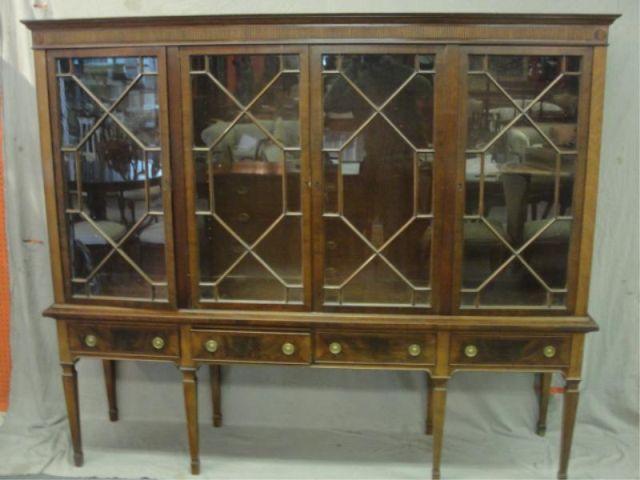 Appraisal: LYSBURG HANSON Sheraton Style Door Mahogany China Cabinet From a