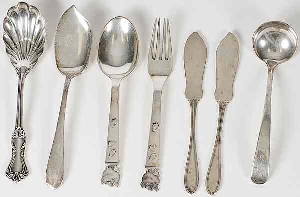 Appraisal: Sterling Silver Flatware American and Continental an assembled group of