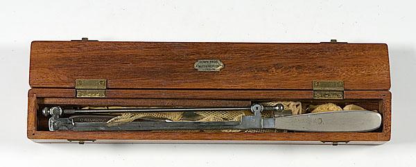 Appraisal: HUMBY SKIN GRAFTING RAZOR in fitted walnut case long Includes