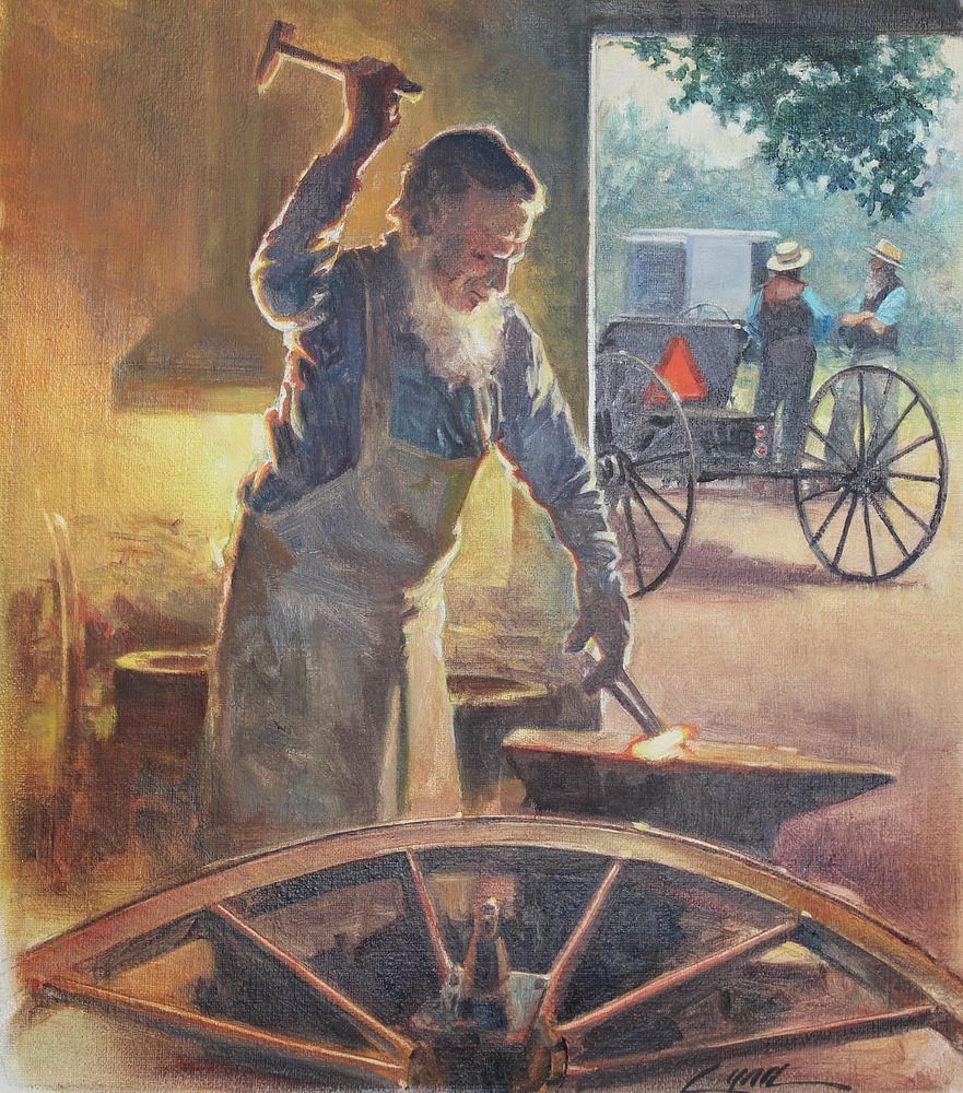 Appraisal: Dennis Lyall B Amish Blacksmith Dennis Lyall American B Amish