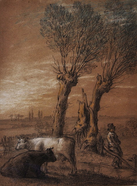 Appraisal: SIR PETER FRANCIS BOURGEOIS - Cattle and boy by pollard