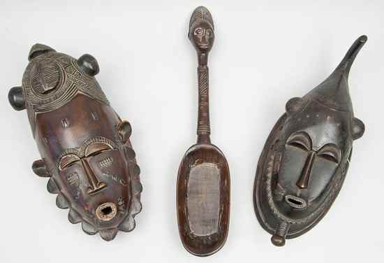 Appraisal: A group of three Baule objects nd half th century