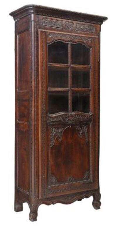 Appraisal: Louis XV style display cabinet late th c carved cornice