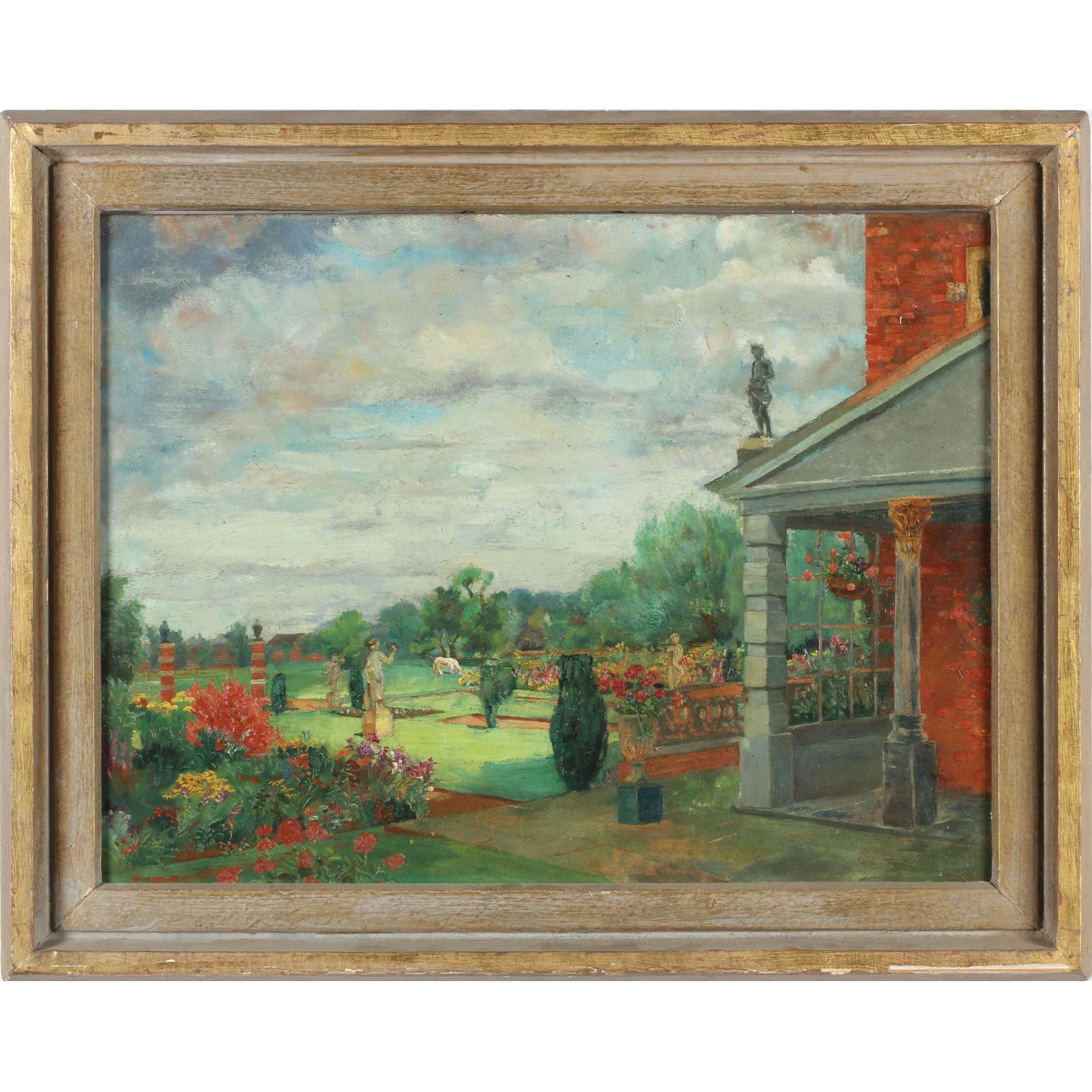 Appraisal: G H Grantham Br th c Formal Gardens oil on