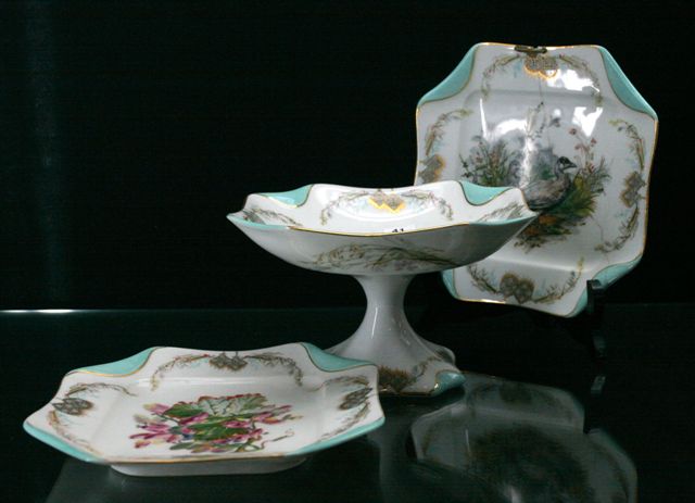 Appraisal: A Havilland Limoges belle epoque five piece fruit service the