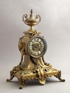 Appraisal: Bronze Mantel Clock th c by Japy Freres with an