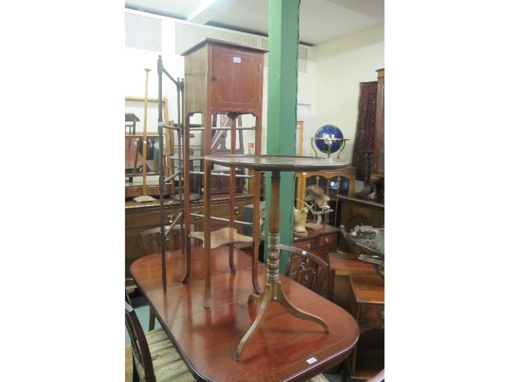 Appraisal: Mahogany towel rail plant stand tripod table Provenance The Property