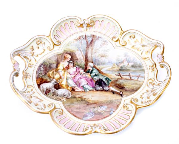 Appraisal: A Dreseden painted dish together with a German porcelain painted