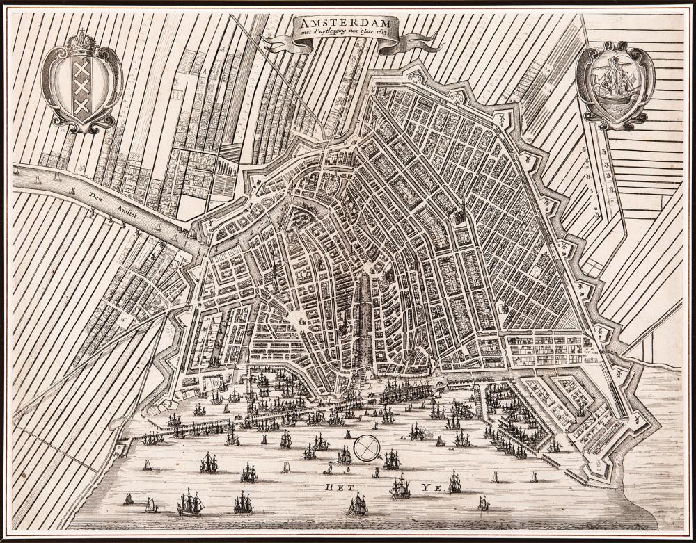 Appraisal: Two Antique Maps of Amsterdam Nette Aftekening van d'Oude en