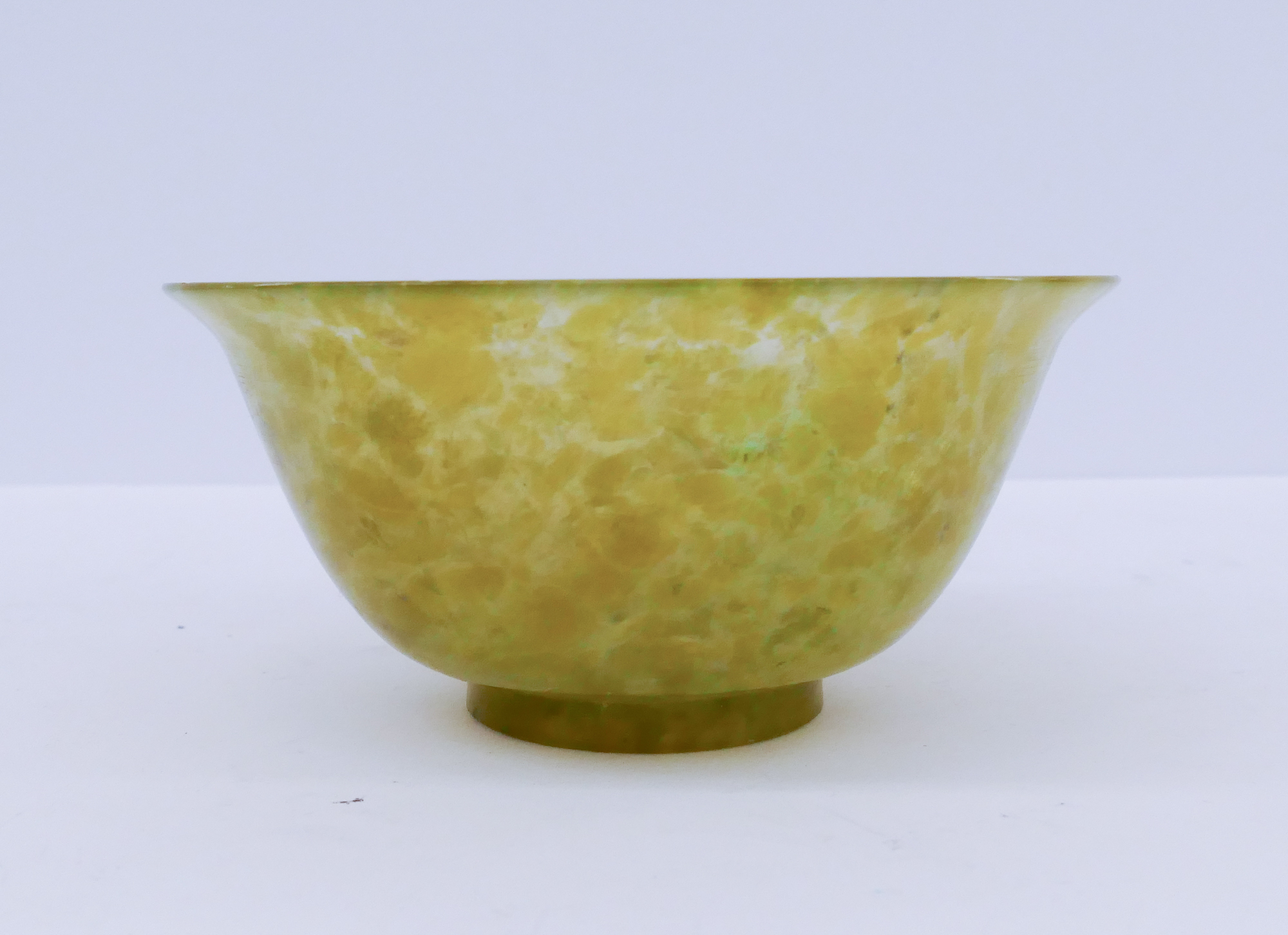 Appraisal: Chinese Carved Jade Tea Bowl- x ''