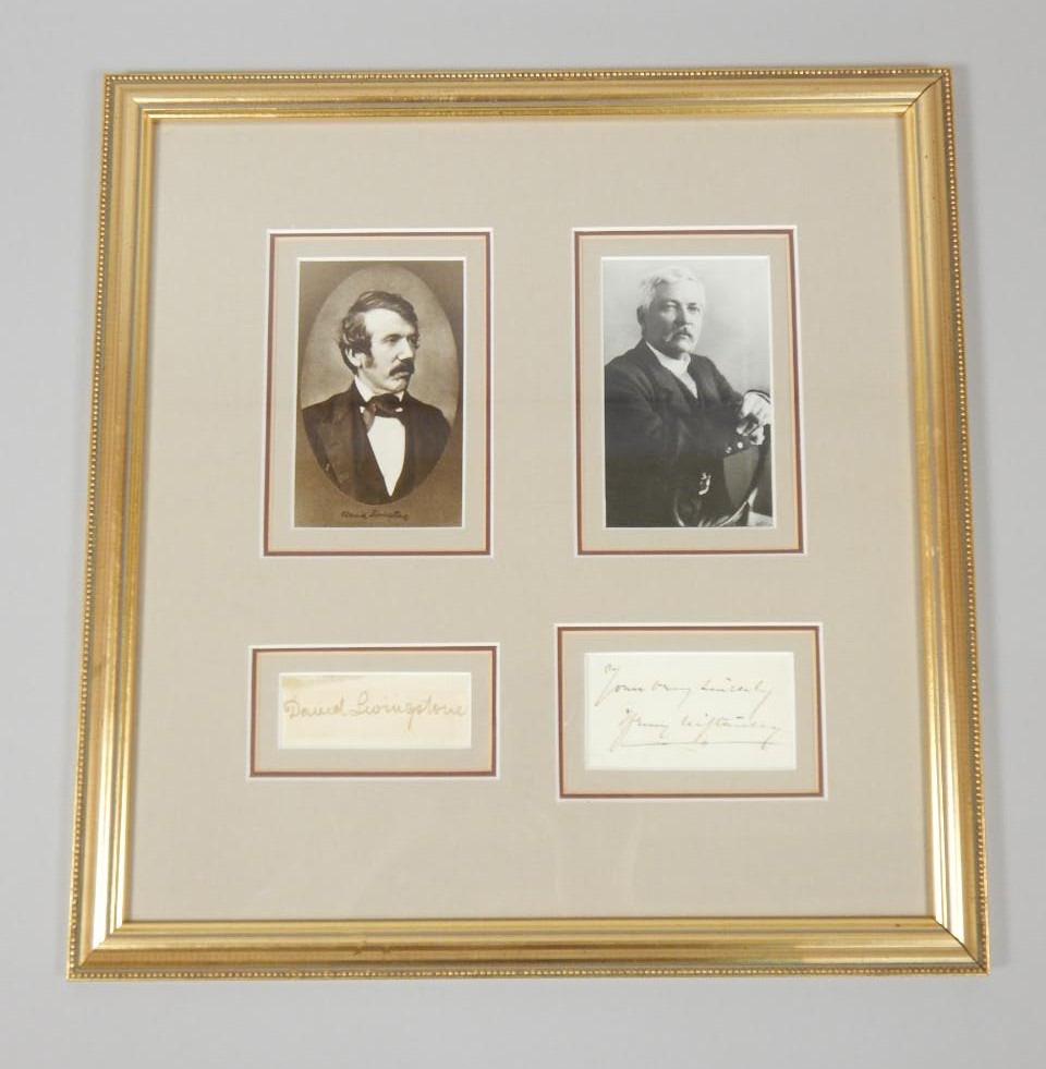 Appraisal: A photographic montage depicting David Livingston and Stanley bearing signatures