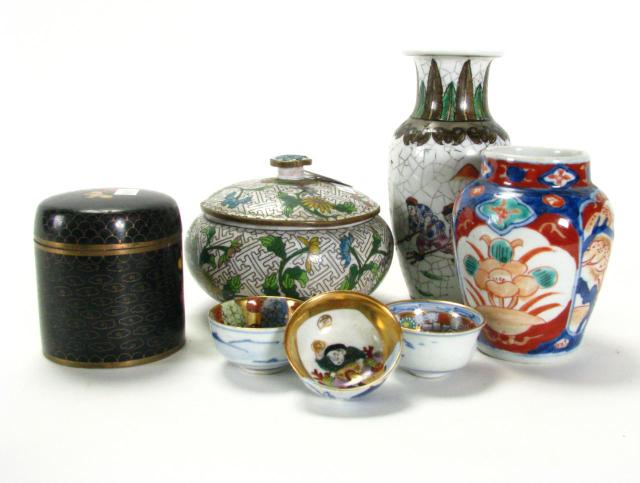 Appraisal: Group of Oriental Porcelain and Cloisonne including Chinese Cloisonne lidded